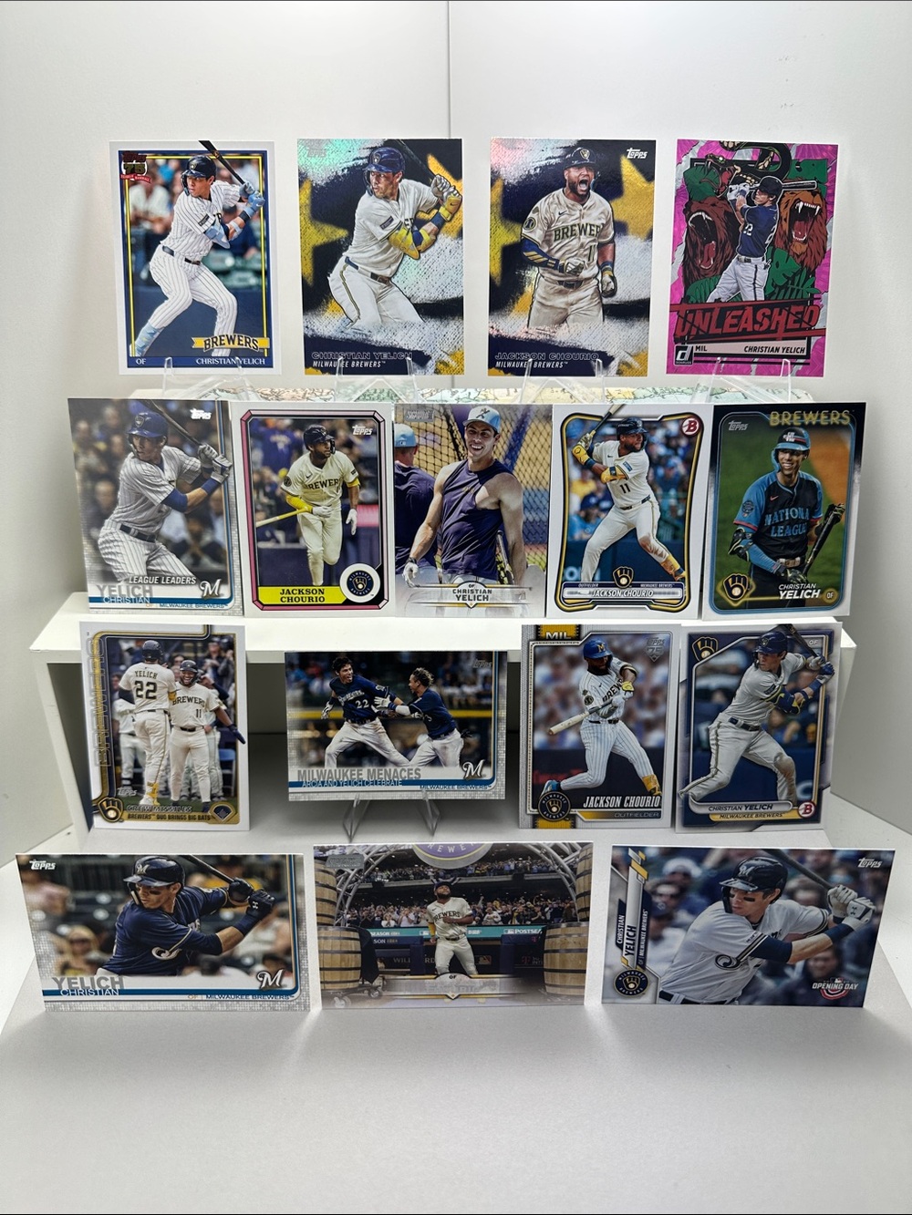 Christian Yelich & Jackson Chourio Brewers lot of 16